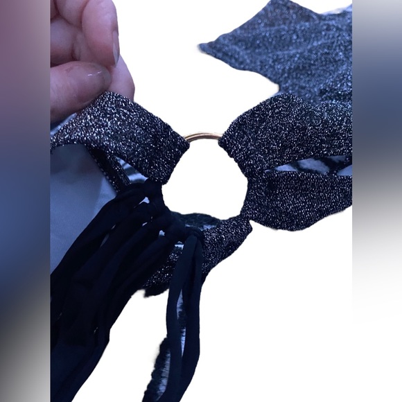 Black w/ Silver Sparkles Monokini - Picture 5 of 6